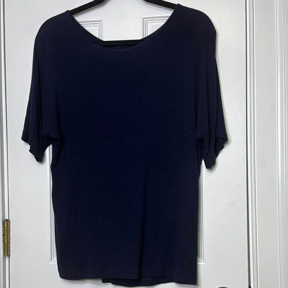 Joan Vass Blue Relaxed Fit T-Shirt